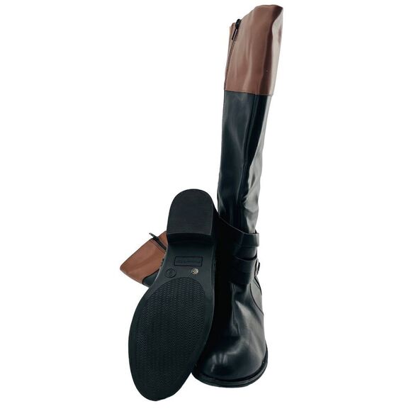 St. John's Bay Women’s Douglas Stacked Heel Riding Two Tone Boots Size 9 - Picture 10 of 11